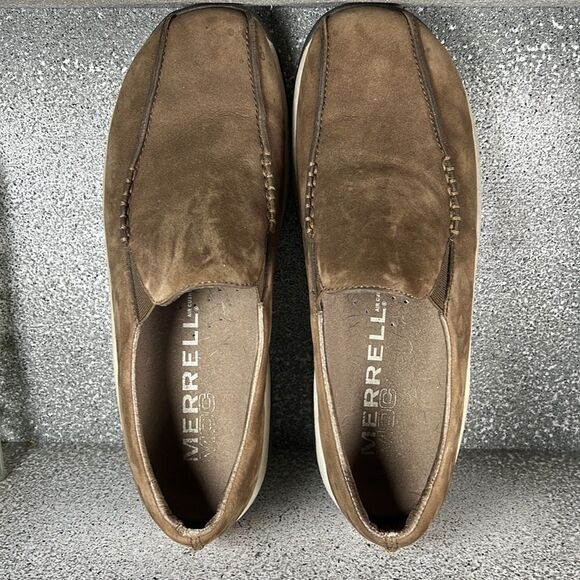 Merrell Primo Seam Moc DK Taupe Shoes Leather Suede Size 9 - Picture 7 of 8